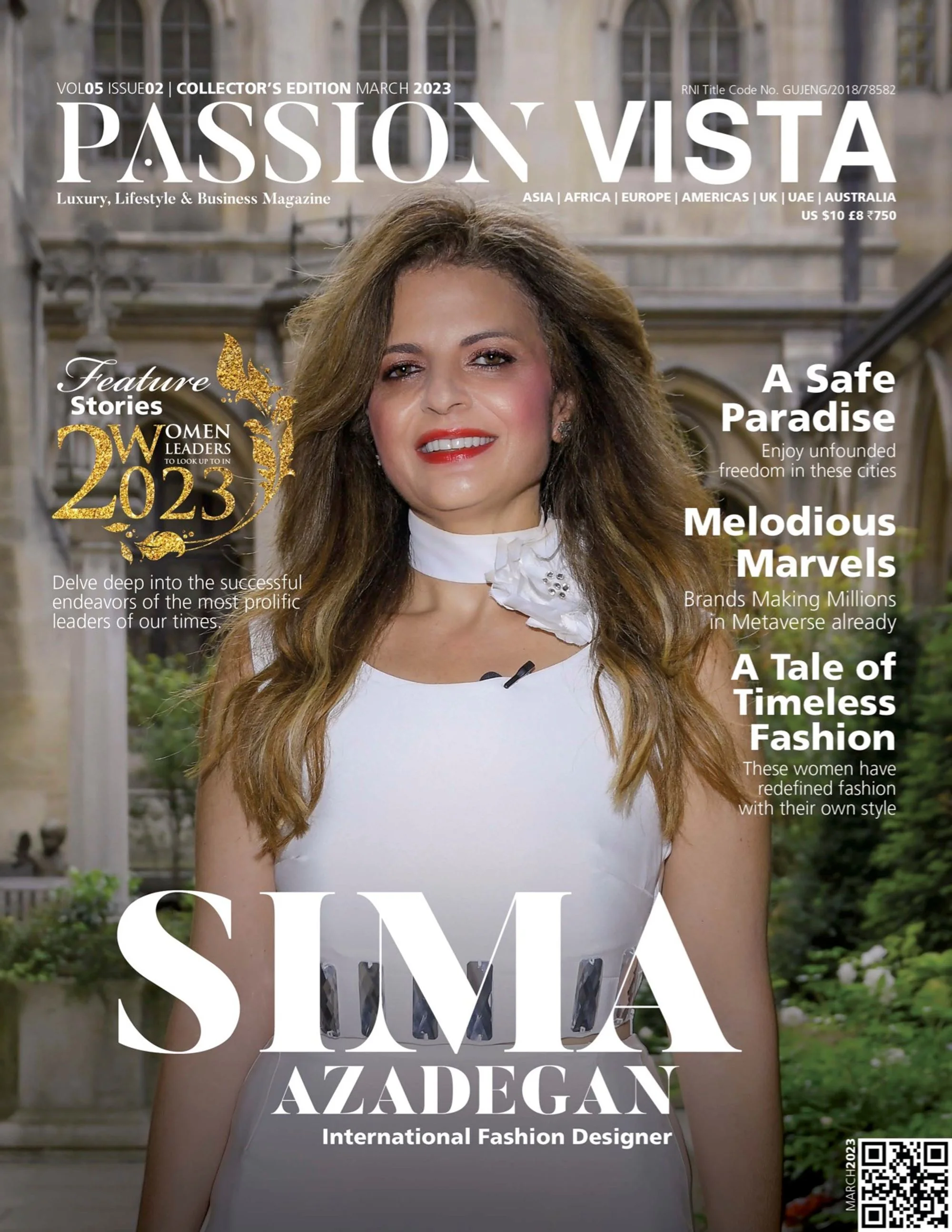 Passion Vista 1 magazine cover featuring Sima Azadegan